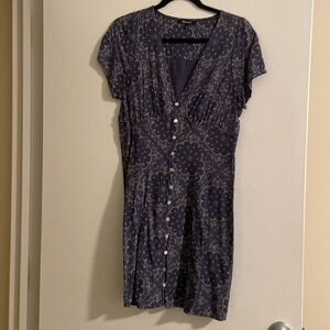 Madewell blue paisley print mini dress